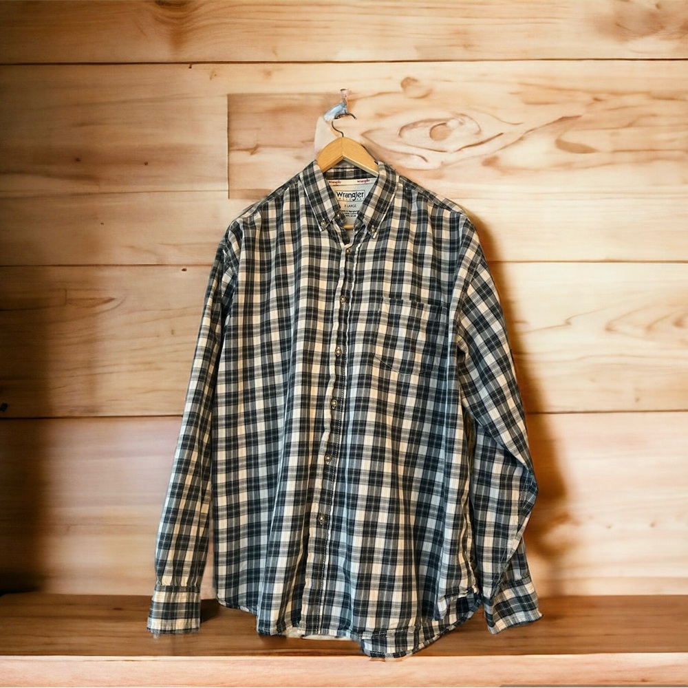 Men’s Wrangler Hero Classic Plaid Button-up Shirt XL Western Rodeo Festival
